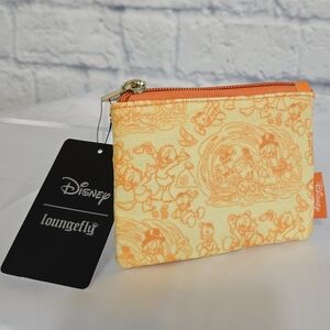Loungefly Ducktales Characters Money Bag Orange Coin Pouch Zip Disney Wallet New